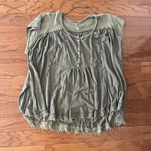 Free People Olive Green Tunic Top